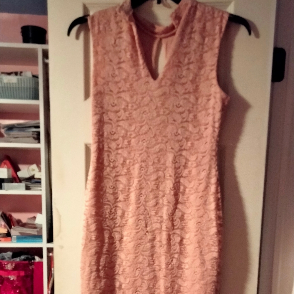 Peach lace dress